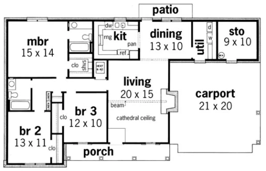 Main Floor Plan for House Plan #488031