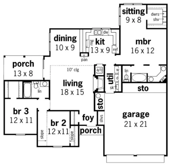 Main Floor Plan for House Plan #485341