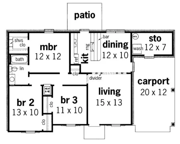 Main Floor Plan for House Plan #482090