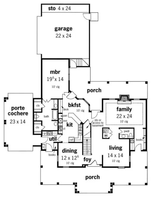 Main Floor Plan for House Plan #481023