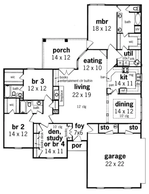Main Floor Plan for House Plan #481122