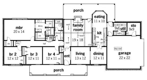 Main Floor Plan for House Plan #483022