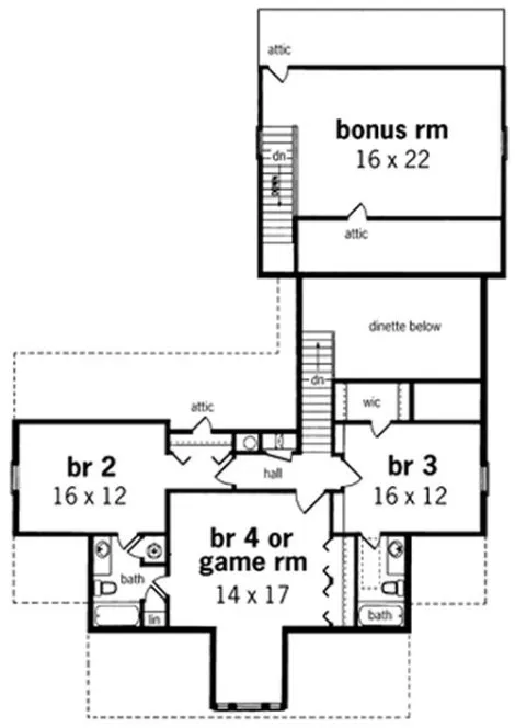 Second Floor Plan for House Plan #480052