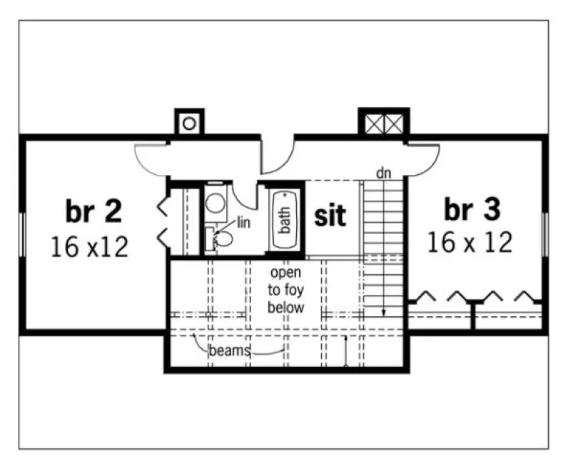 Second Floor Plan for House Plan #481241