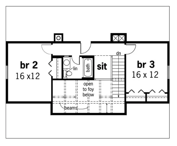 Second Floor Plan for House Plan #481241