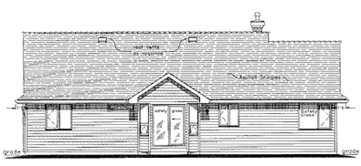 Rear Elevation for House Plan #136444
