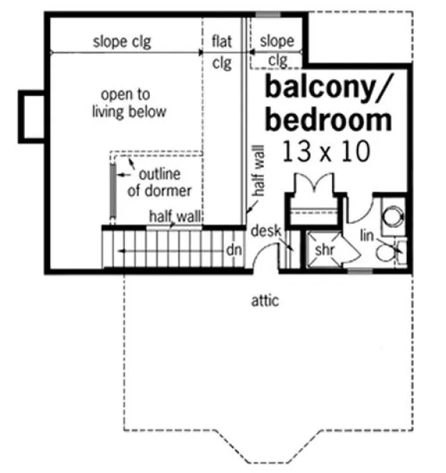 Second Floor Plan for House Plan #482001