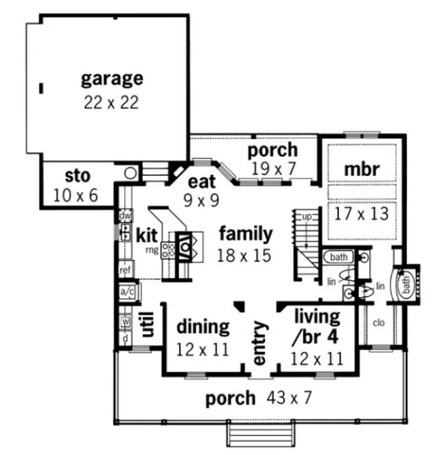 Main Floor Plan for House Plan #483191