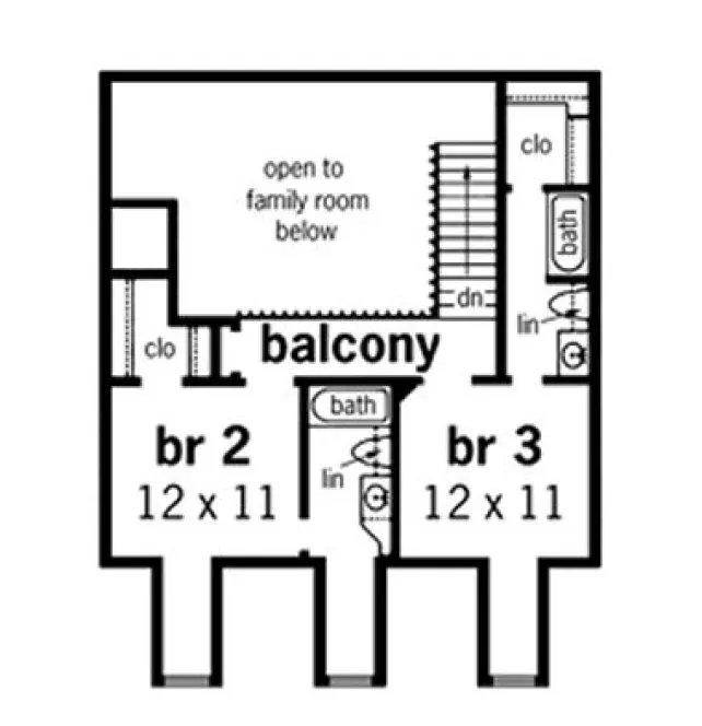 Second Floor Plan for House Plan #483191