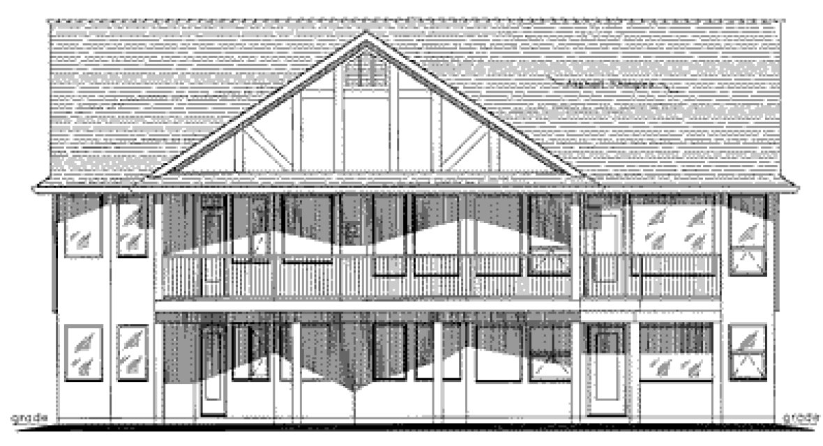 Rear Elevation for House Plan #137444