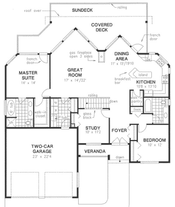 Main Floor Plan for House Plan #137444