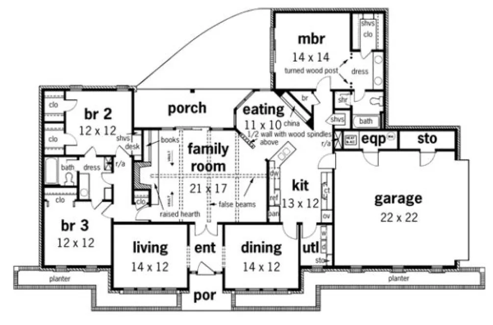 Main Floor Plan for House Plan #480002