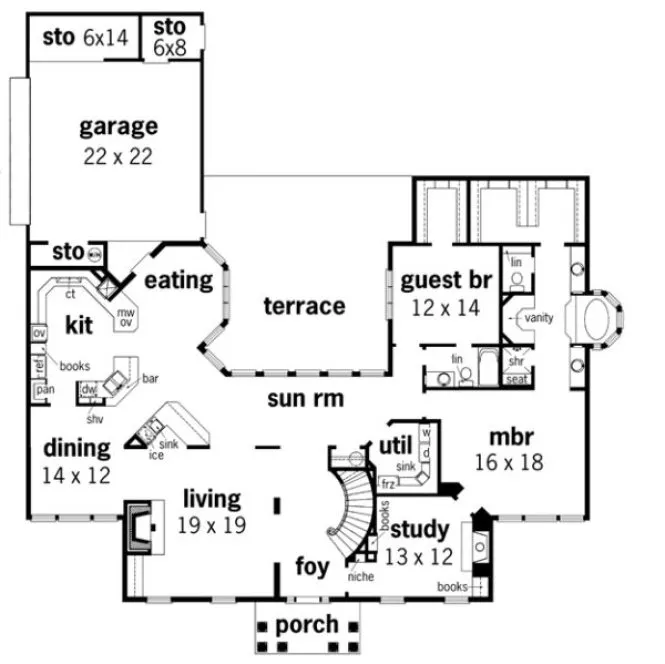 Main Floor Plan for House Plan #480023