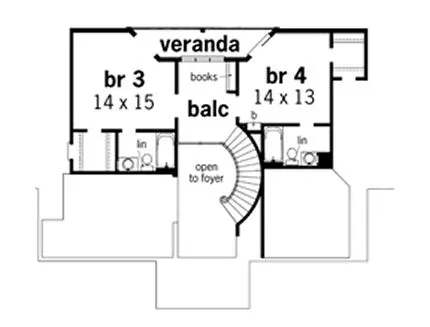 Second Floor Plan for House Plan #480023