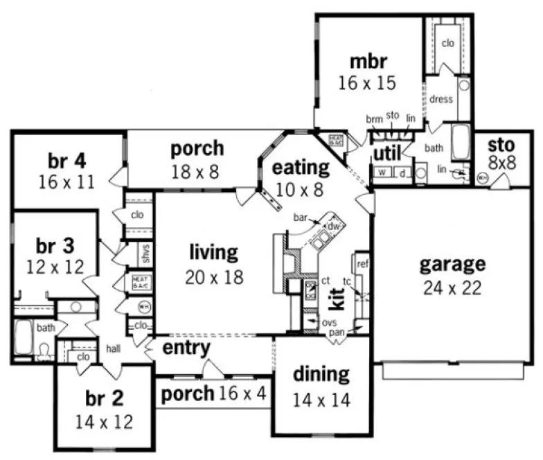Main Floor Plan for House Plan #488022
