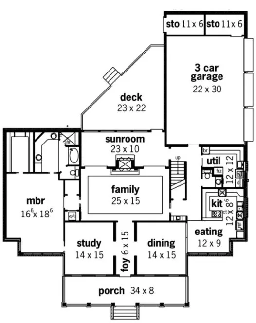 Main Floor Plan for House Plan #484013