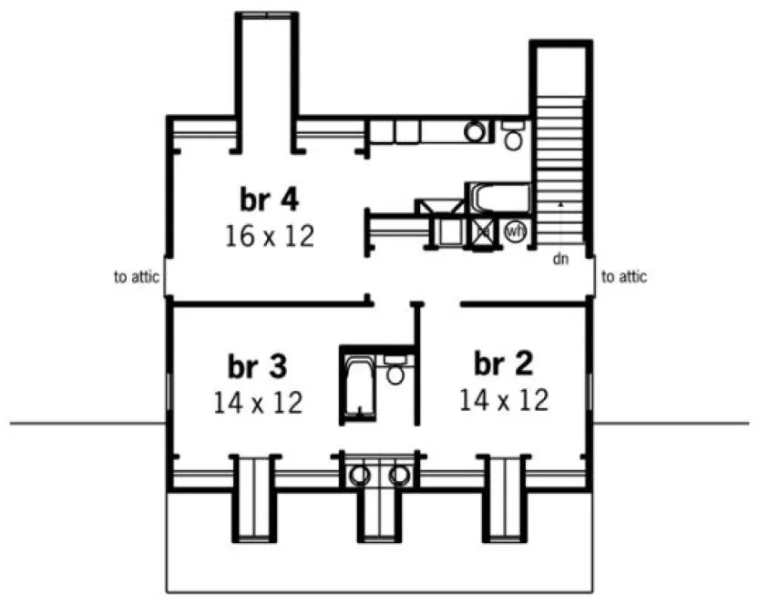 Second Floor Plan for House Plan #484013