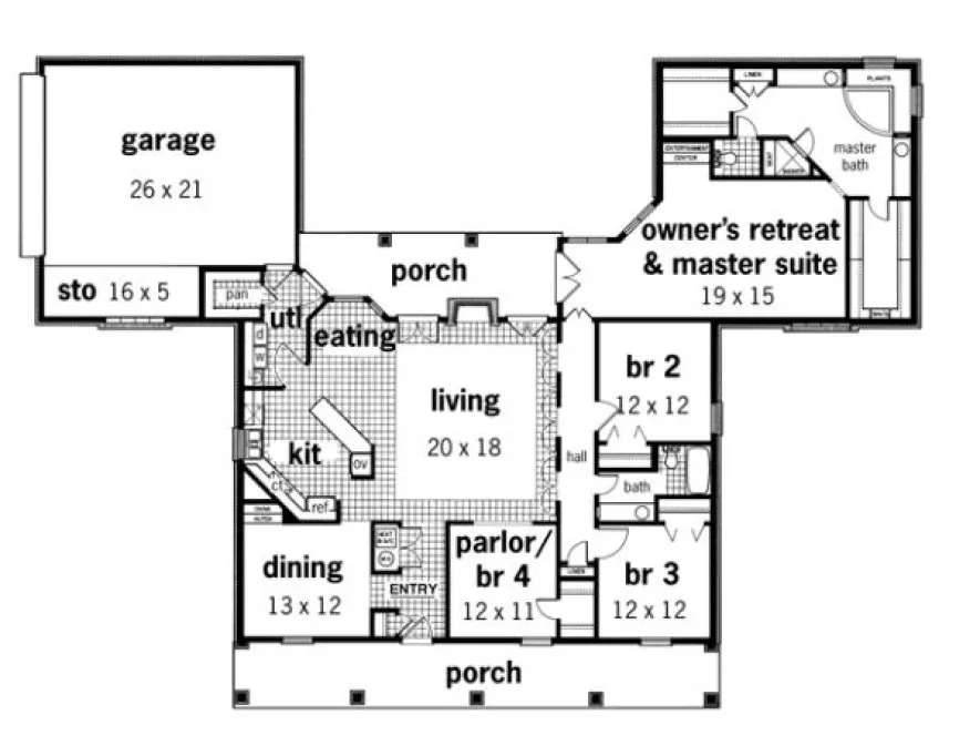 Main Floor Plan for House Plan #486032