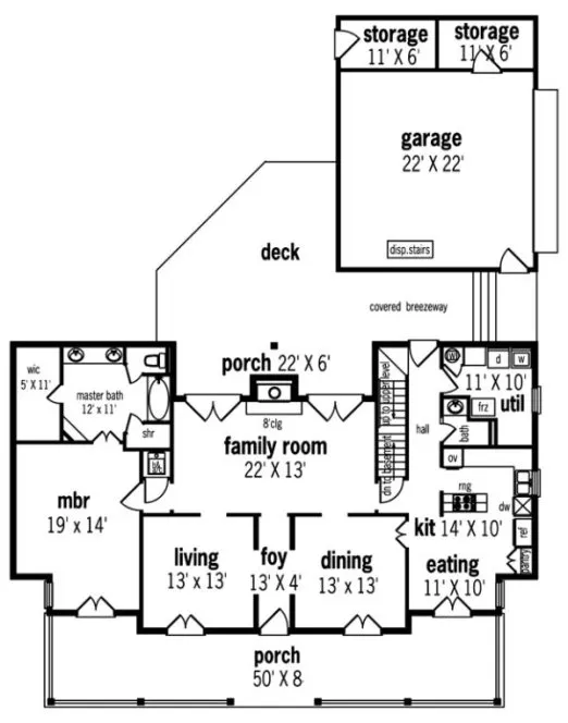 Main Floor Plan for House Plan #488052