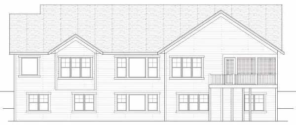 Rear Elevation for House Plan #283432