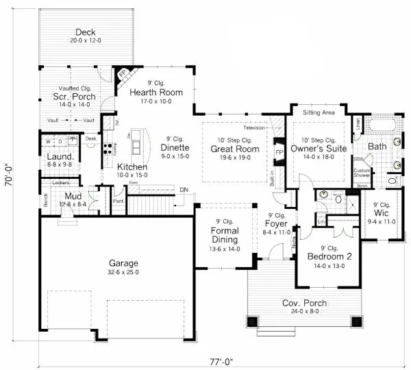 Main Floor Plan for House Plan #283432