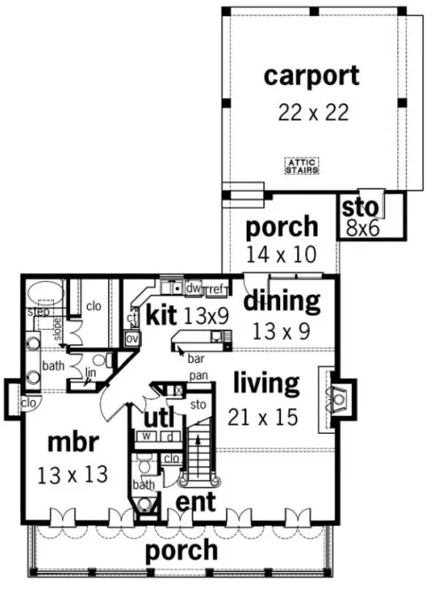 Main Floor Plan for House Plan #489071