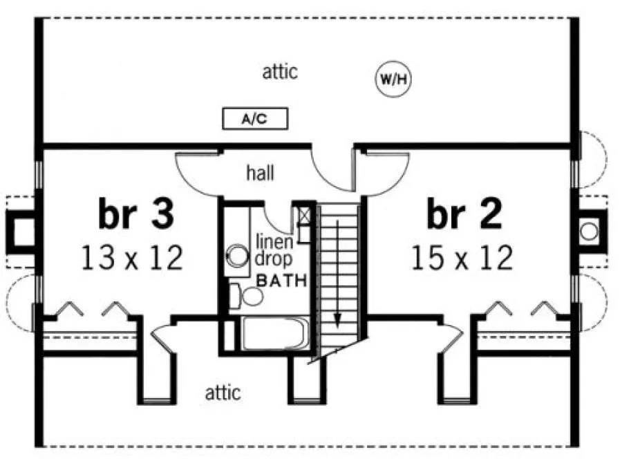 Second Floor Plan for House Plan #489071