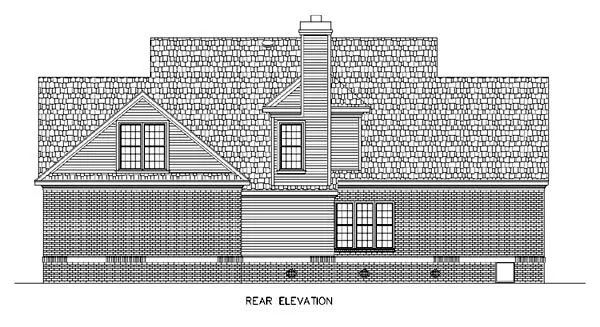 Rear Elevation for House Plan #487003