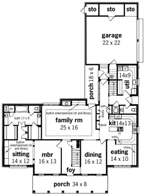 Main Floor Plan for House Plan #487003