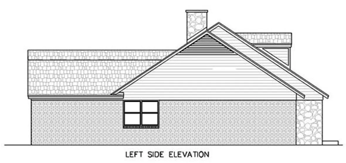 Left Elevation for House Plan #484091