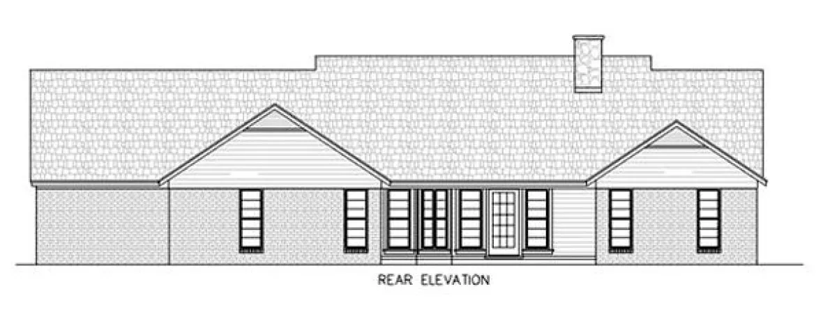 Rear Elevation for House Plan #484091