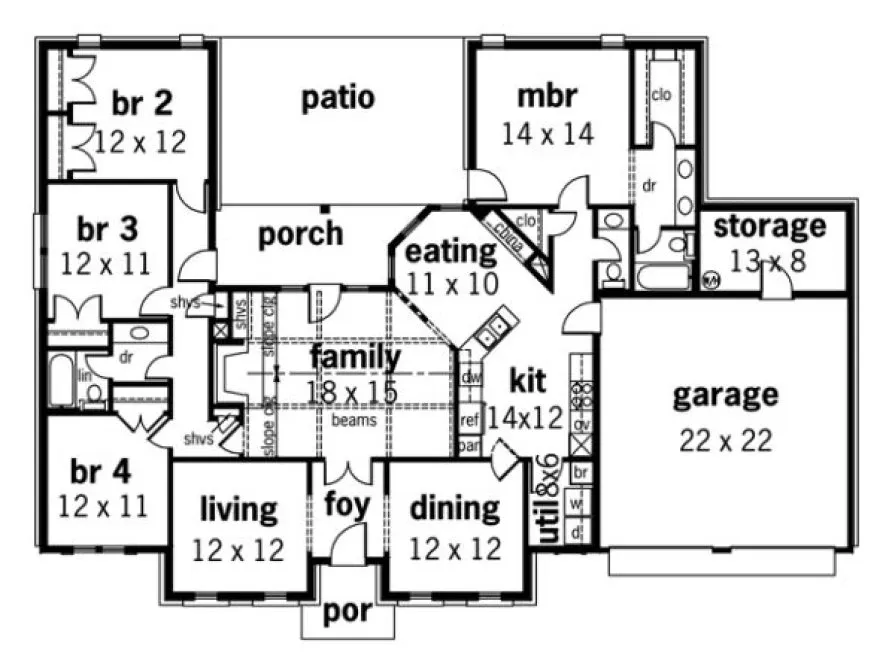 Main Floor Plan for House Plan #484091