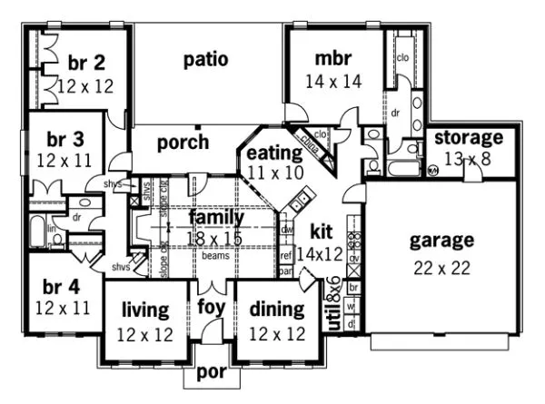 Main Floor Plan for House Plan #484091