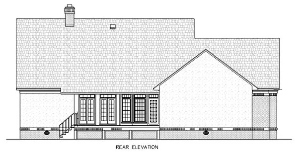 Rear Elevation for House Plan #486191