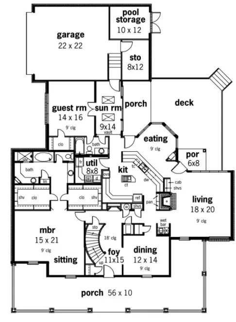 Main Floor Plan for House Plan #480043