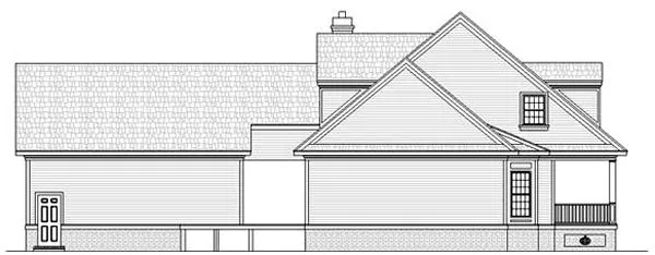 Left Elevation for House Plan #489052