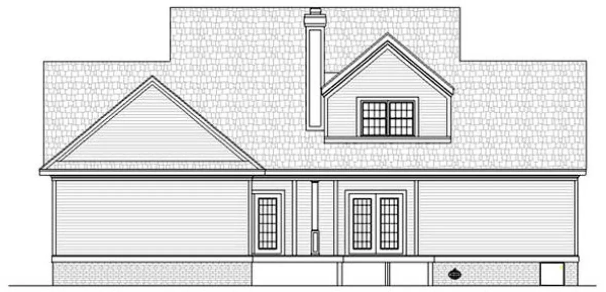 Rear Elevation for House Plan #489052