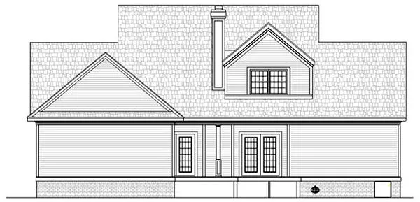 Rear Elevation for House Plan #489052