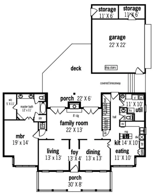 Main Floor Plan for House Plan #489052