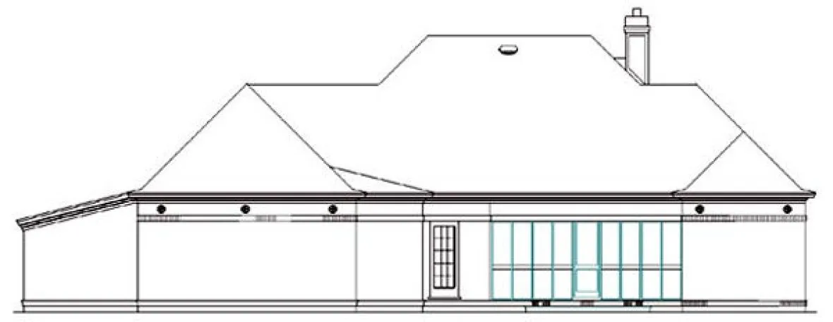 Rear Elevation for House Plan #485052