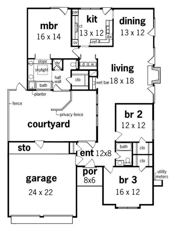 Main Floor Plan for House Plan #485071