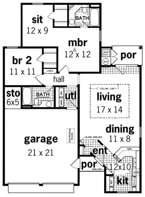 Main Floor Plan for House Plan #488011