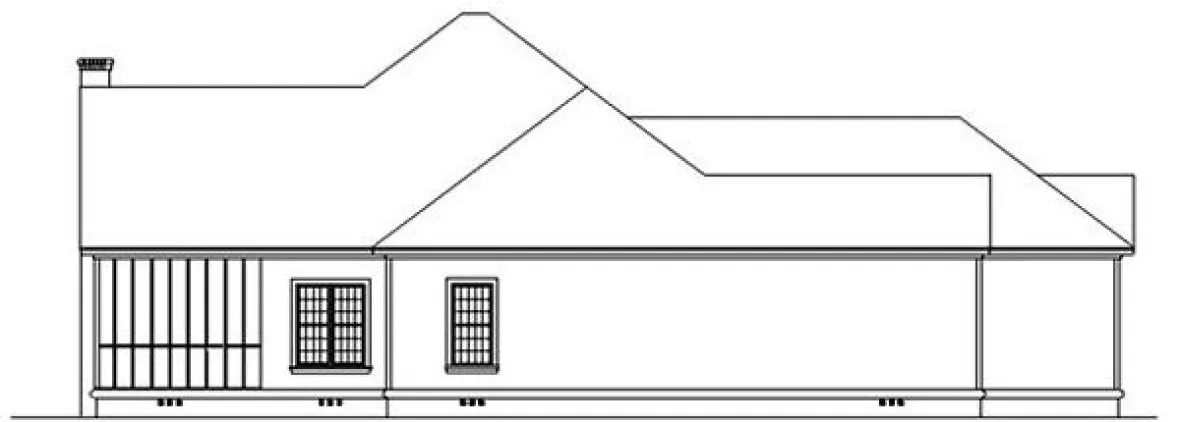 Left Elevation for House Plan #482112