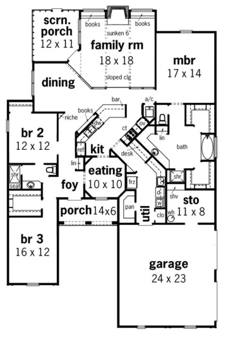Main Floor Plan for House Plan #482112