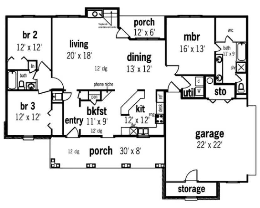 Main Floor Plan for House Plan #482171