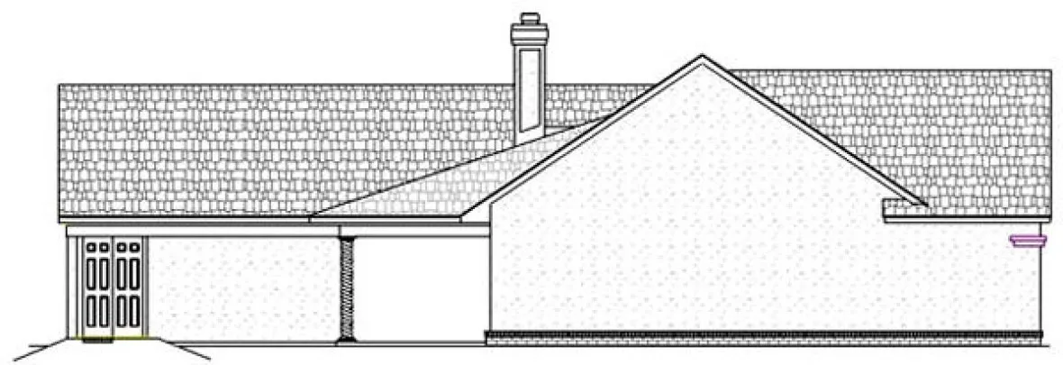 Left Elevation for House Plan #484381