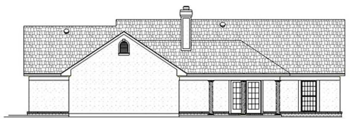 Rear Elevation for House Plan #484381