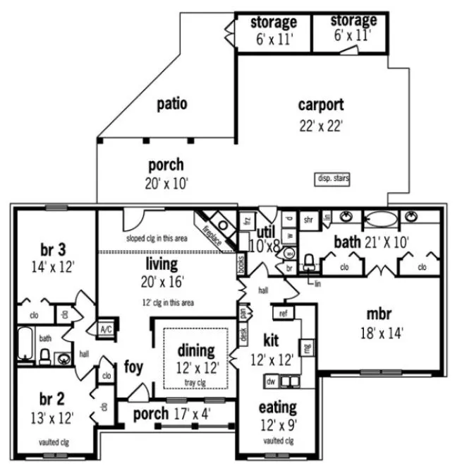 Main Floor Plan for House Plan #484381