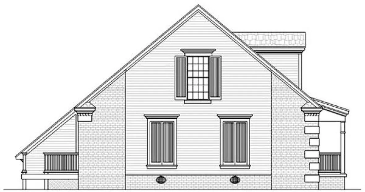 Left Elevation for House Plan #483001