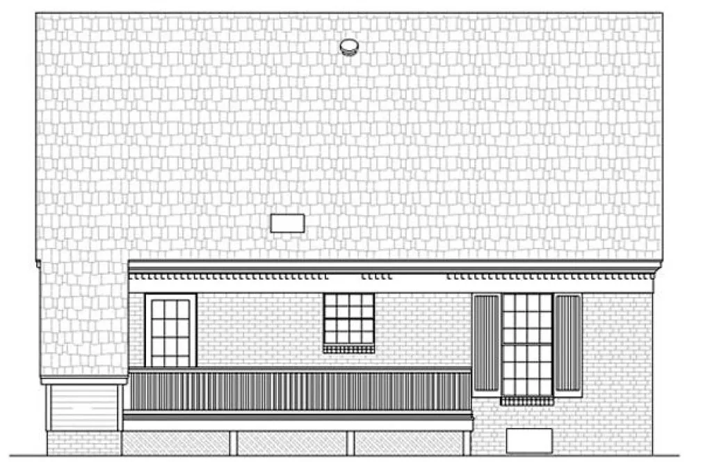 Rear Elevation for House Plan #483001